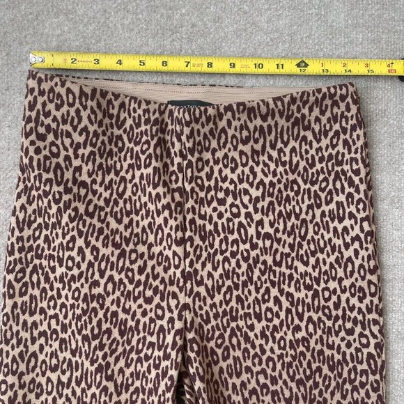 Ann Taylor Pants Womens Small Skinny Beige Burgundy Red Leopard Print Legging - Picture 7 of 12